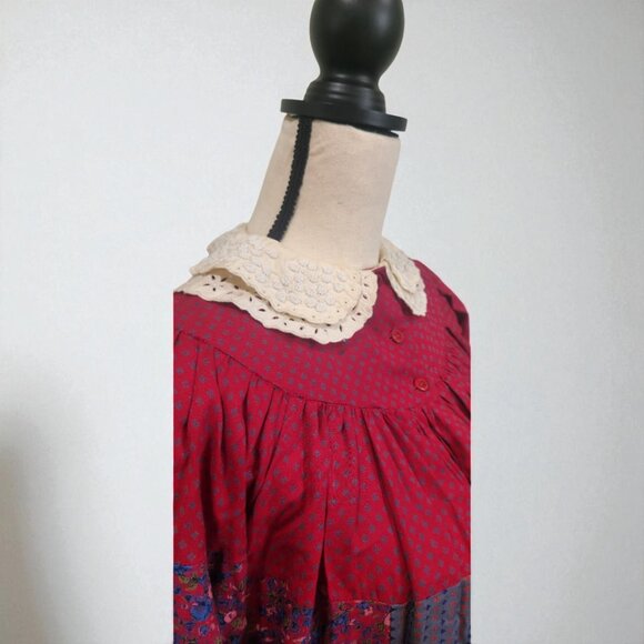 Vintage René Derhy Paris Dress – Size S – Made in India – Boho Prairie Style - Picture 4 of 9